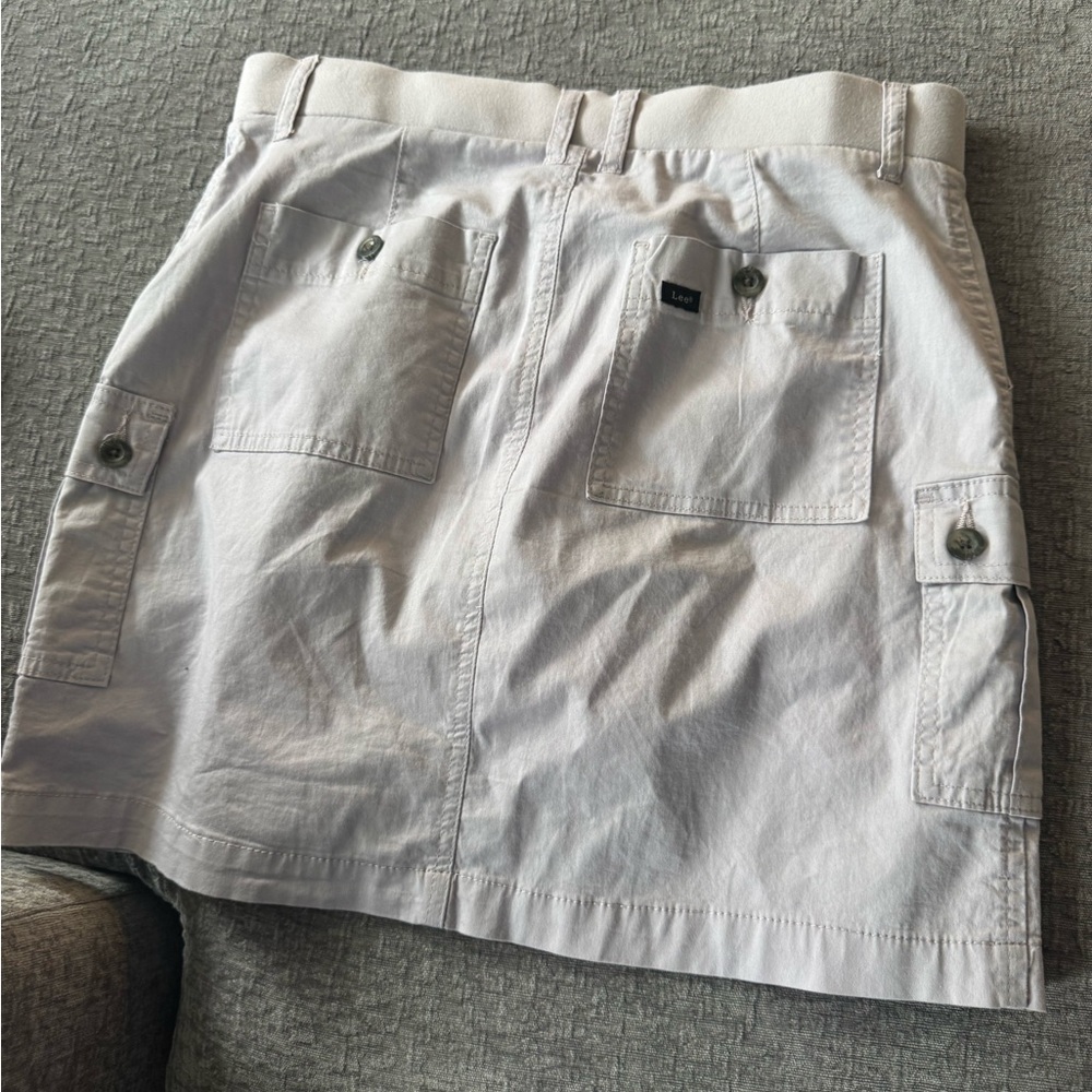 Lee White Cargo Mini Skirt